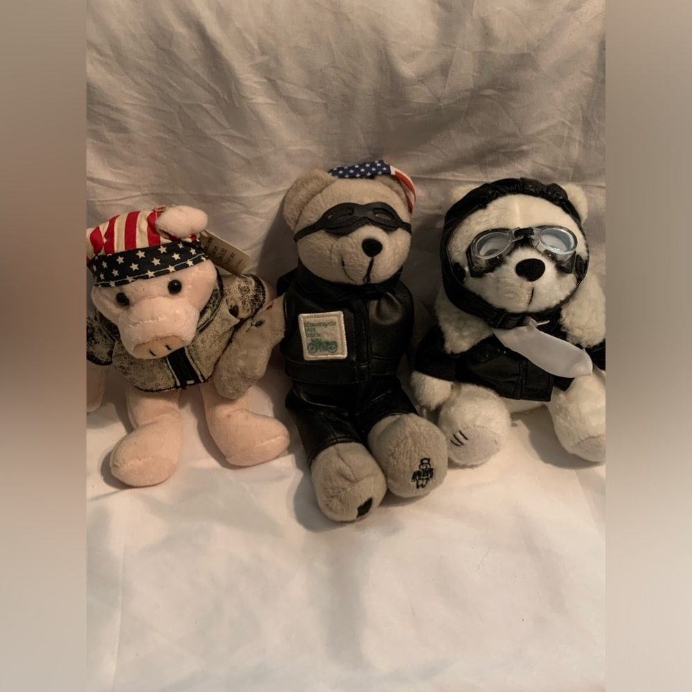 Bundle of Harley Davidson Biker plush animals